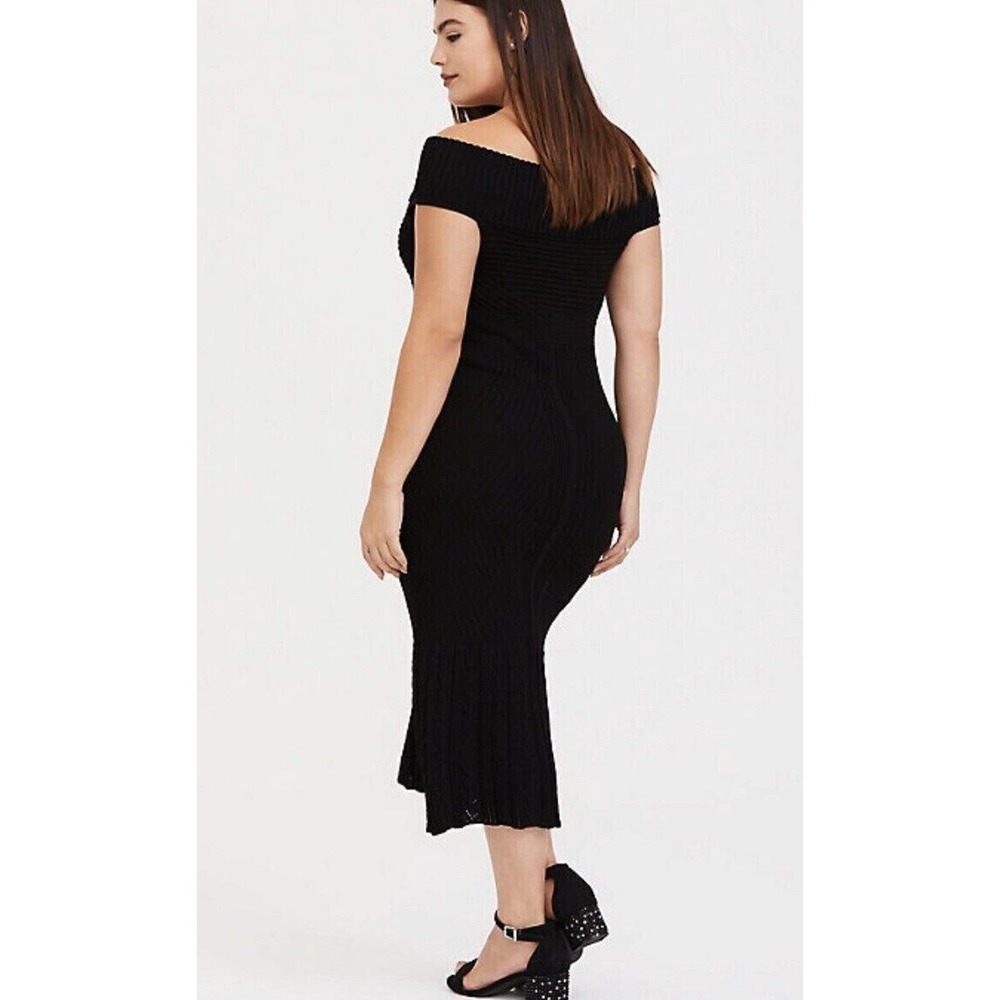 Torrid‎ ~ BLACK SWEATER TRUMPET MIDI DRESS ~ Size 2X